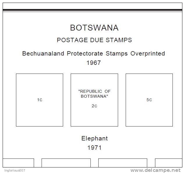 BOTSWANA STAMP ALBUM PAGES 1966-2009 (126 pages)