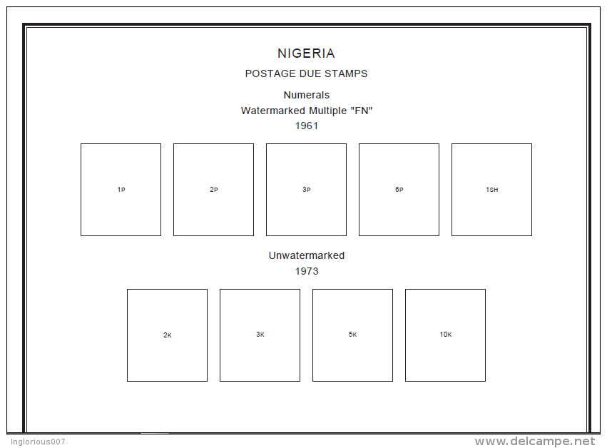 NIGERIA STAMP ALBUM PAGES 1914-2010 (99 pages)