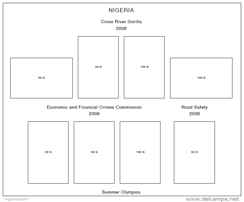 NIGERIA STAMP ALBUM PAGES 1914-2010 (99 pages)