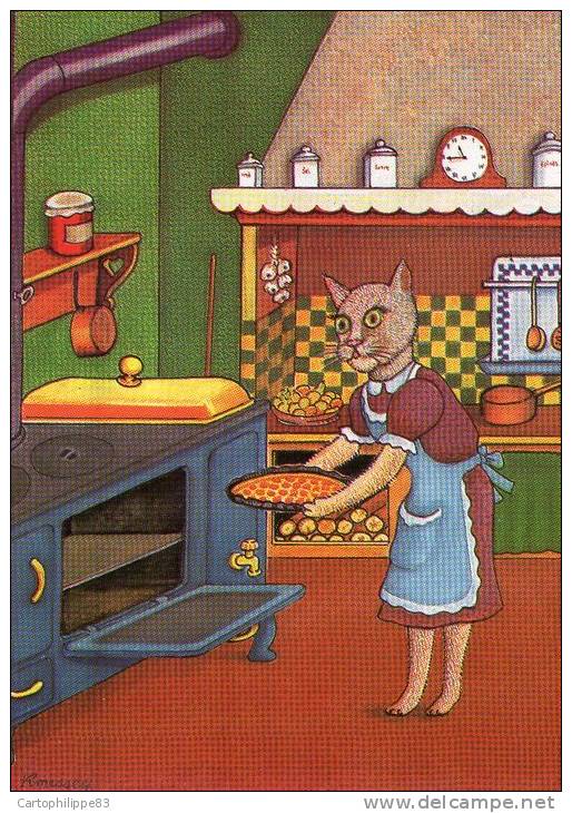 ILLUSTRATEUR  ANDRE ROUSSEY CHAT' RMANTE CUISINIERE LE CHAT - Roussey