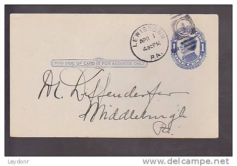 Postal Card - McKinley - Lewistown PA. - 1901-20