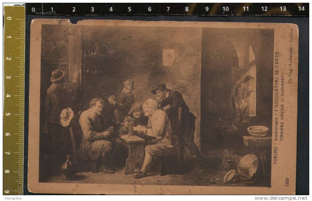 D888 Tenniers D. Il Giovane : " I Giucatori Di Carte " - Torino, Pinacoteca - Formato Piccolo - Viaggiata - Expositions
