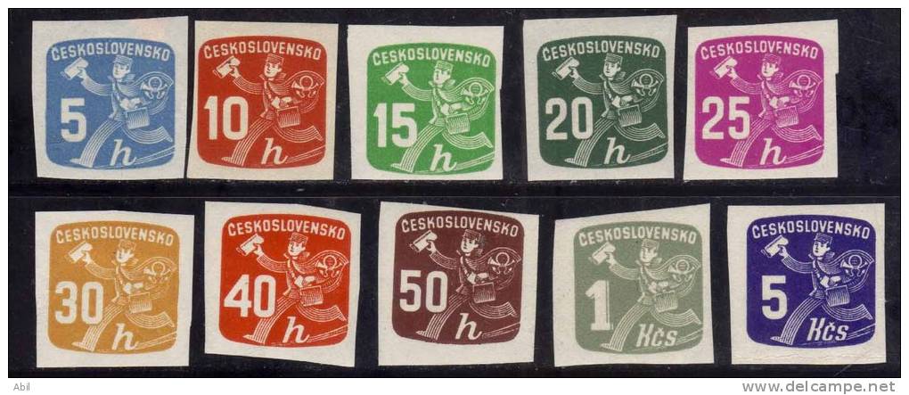 Tchécoslovaquie 1945 N°Y.T. ;  JO. 26 à 35* - Newspaper Stamps