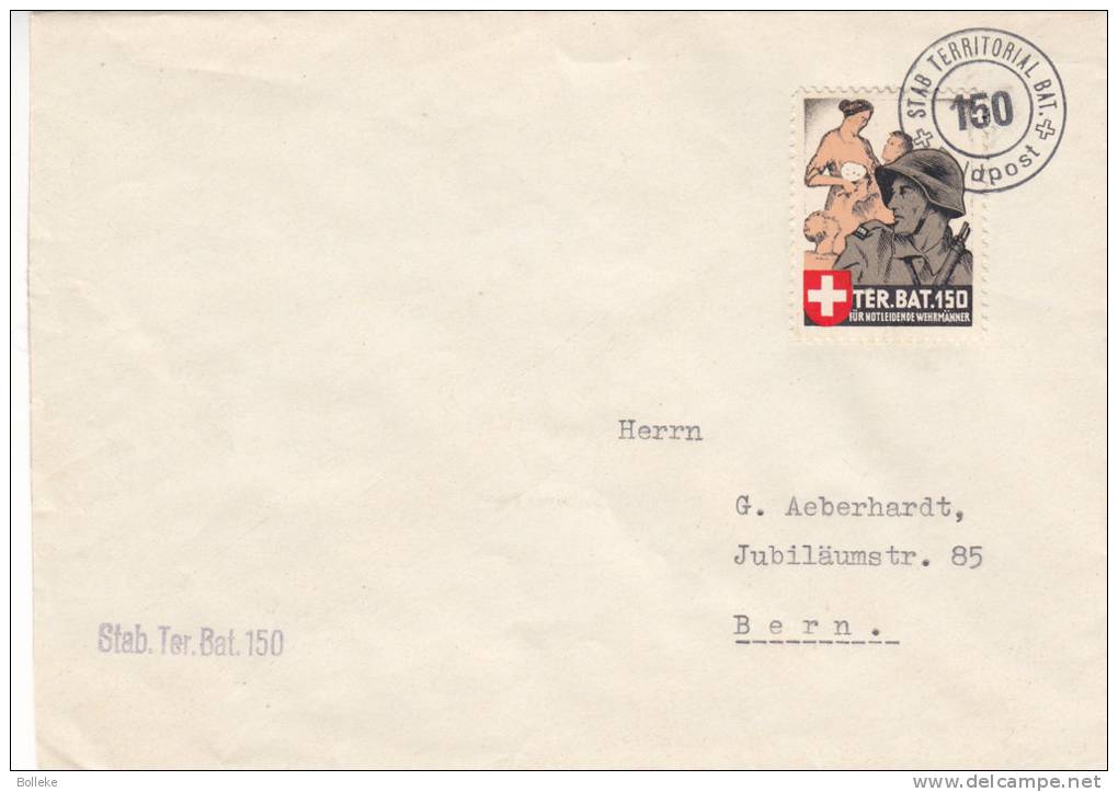 Suisse - Lettre Militaire De 1939 - Soldats -  Bat 150 - Poste De Campagne - Documenten