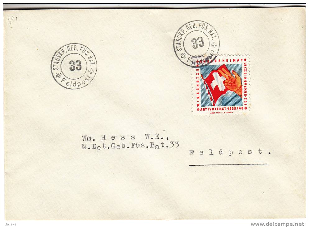 Suisse - Lettre Militaire De 1939 - Drapeaux -  Bataillon Fusilliers - Poste De Campagne - Dokumente