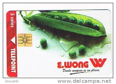 PERU'  - TELEPOINT  (CHIP) - 1997 E. WONG PEAS  - USED  -  RIF. 2025 - Alimentazioni