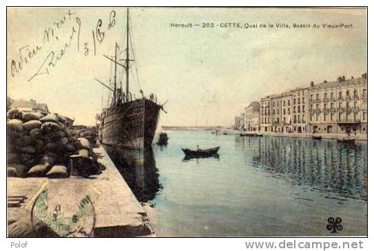 CETTE - Quai De Laville, Bassin Du Vieux Port - Bateau   ((31153) - Sete (Cette)