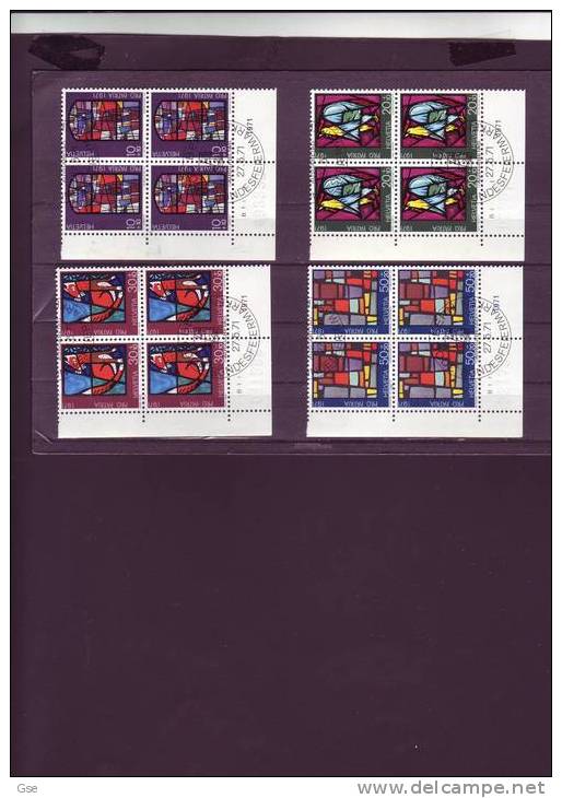 SVIZZERA  1971 - Yvert  878/81° (x 4) - Pro Patria - FDC Annullo Speciale - Vetrate - Oblitérés