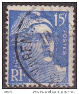 Francia 1951 Scott 653 Sello º Basico Marianne 15F France Stamps Timbre Frankreich Briefmarke Francia Francobolli - Oblitérés