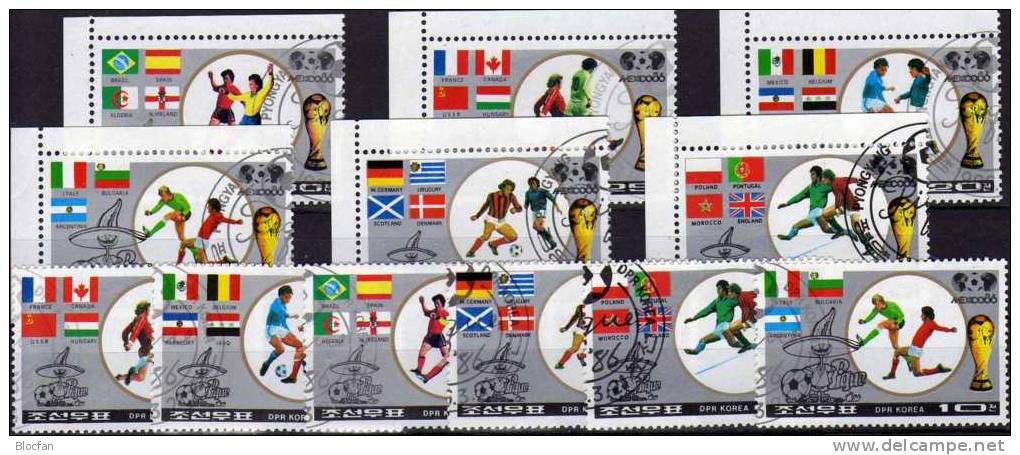 Flaggen Zur Fussball WM 1986 Mexiko Korea 2728/33+ 4-Block O 16€ Teams Des Jules-Rimet-Cup Soccer Flag Sheetlet Of Corea - Vrac (max 999 Timbres)