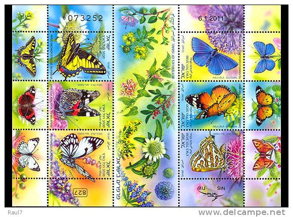 ISRAËL 2011 - Papillons - BF Neuf  Mnh Sheet - Hojas Y Bloques