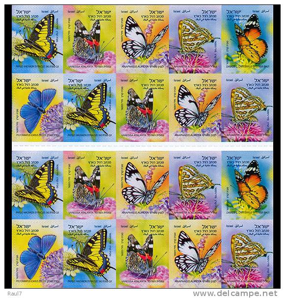 ISRAËL 2011 - Papillons - Carnet De 20 Timbres Neuf // Mnh Booklet - Booklets