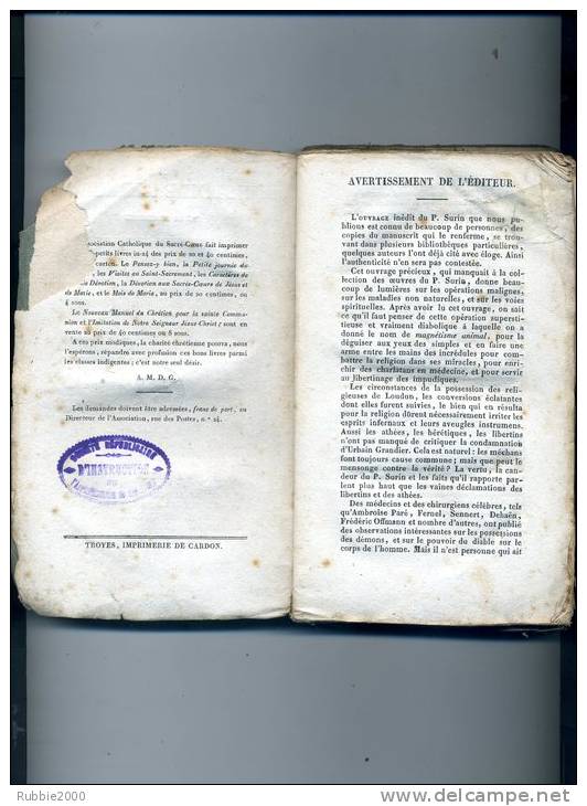 HISTOIRE ABREGEE DE LA POSSESSION DES URSULINES DE LOUDUN ET DES PEINES DU PERE SURIN SORCELLERIE GRANDIER URBAIN - 1801-1900