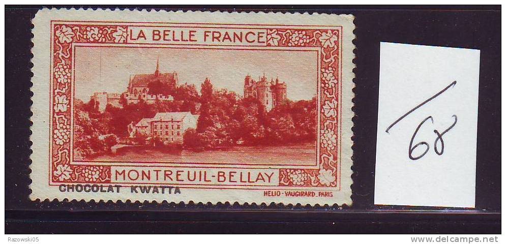 FRANCE. TIMBRE. VIGNETTE. CINDERELLA. BELLE FRANCE...................MONTREUIL BELLAY - Tourism (Labels)