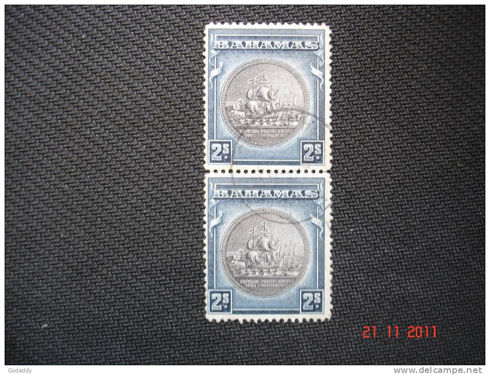 Bahamas 1921  K.George  V     2/-  SG131c   Pair  Used - 1859-1963 Colonie Britannique