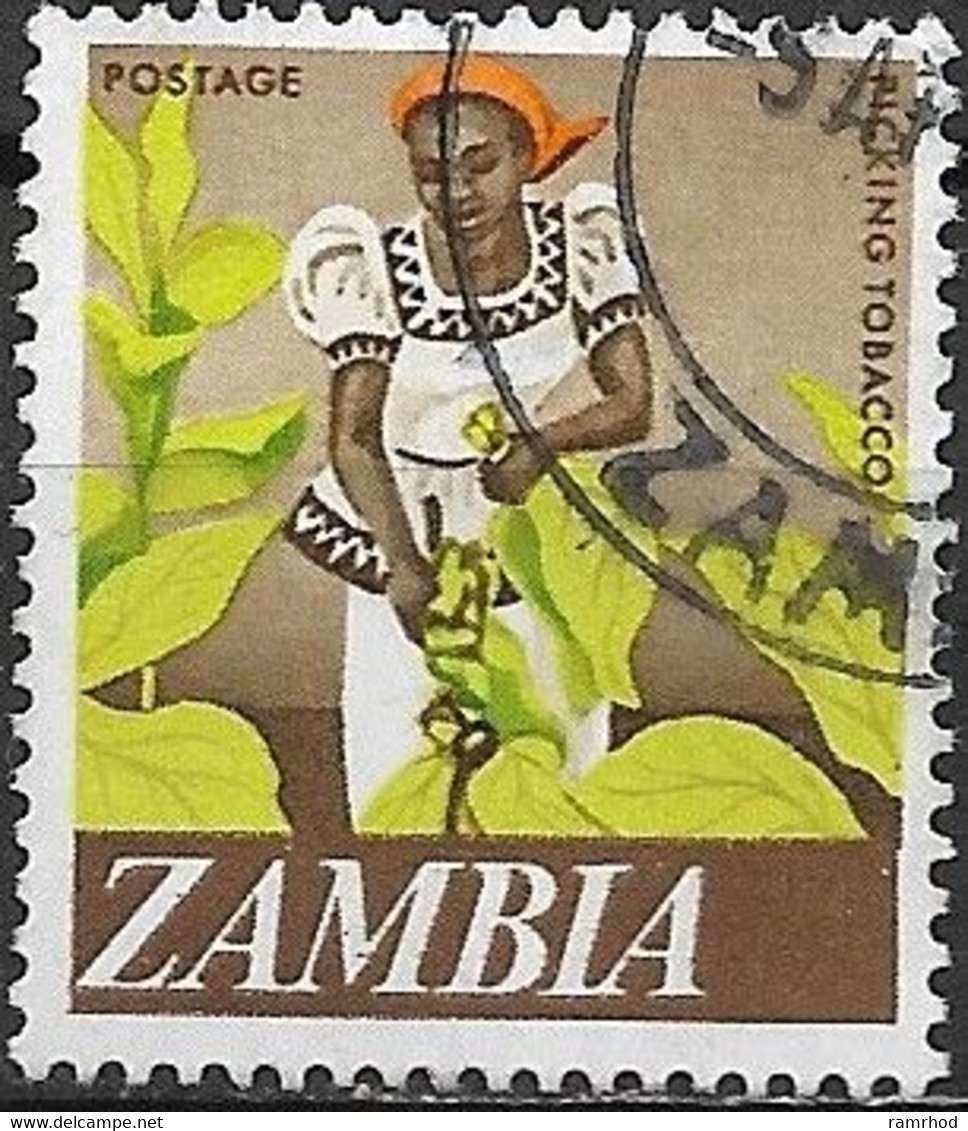 ZAMBIA 1968 Decimal Currency - 10n. Tobacco Picking FU - Zambie (1965-...)