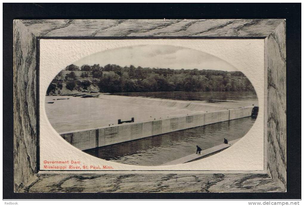 RB 801 - Early Real Photo Postcard Government Dam Mississippi River St Paul Minnesota USA - St Paul