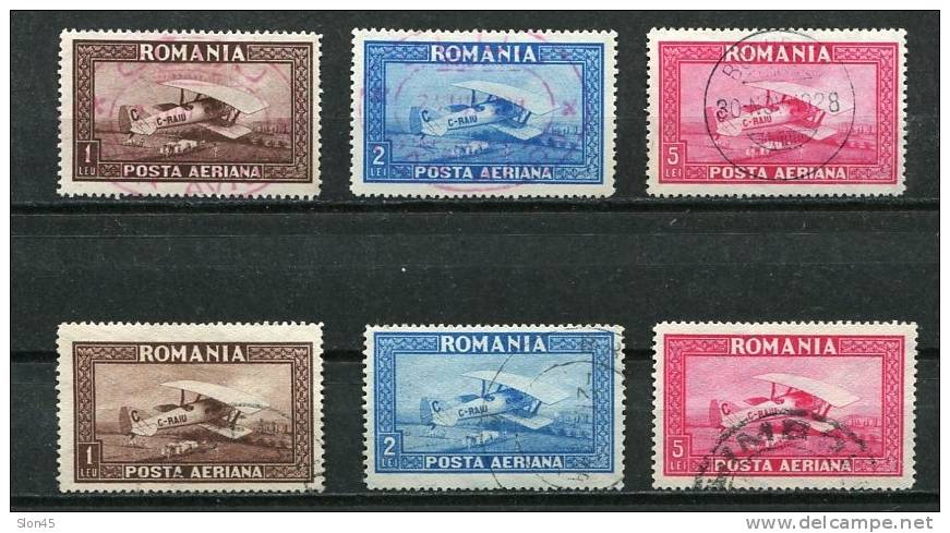 Romania 1928 Sc C1-6 Mi 336-8 Used WMK Vertical And Horizontal. CV 35 Euro - Oblitérés