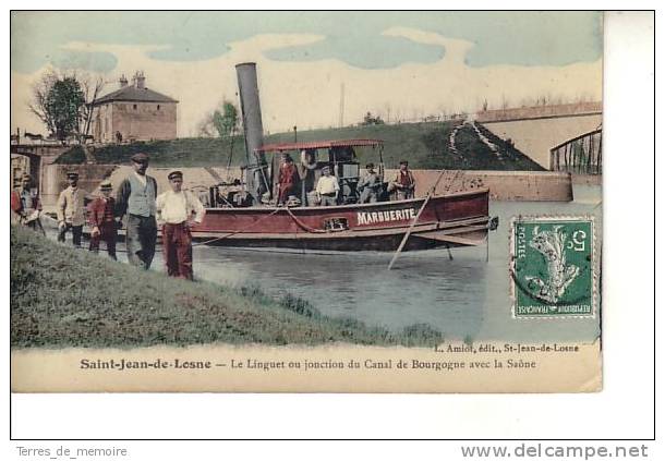 Saint Jean De Losne : Le Linguet Marguerite, à La Jonction Du Canal De Bourgogne Avec La Saône (Edit. L. Amiot) - Autres & Non Classés