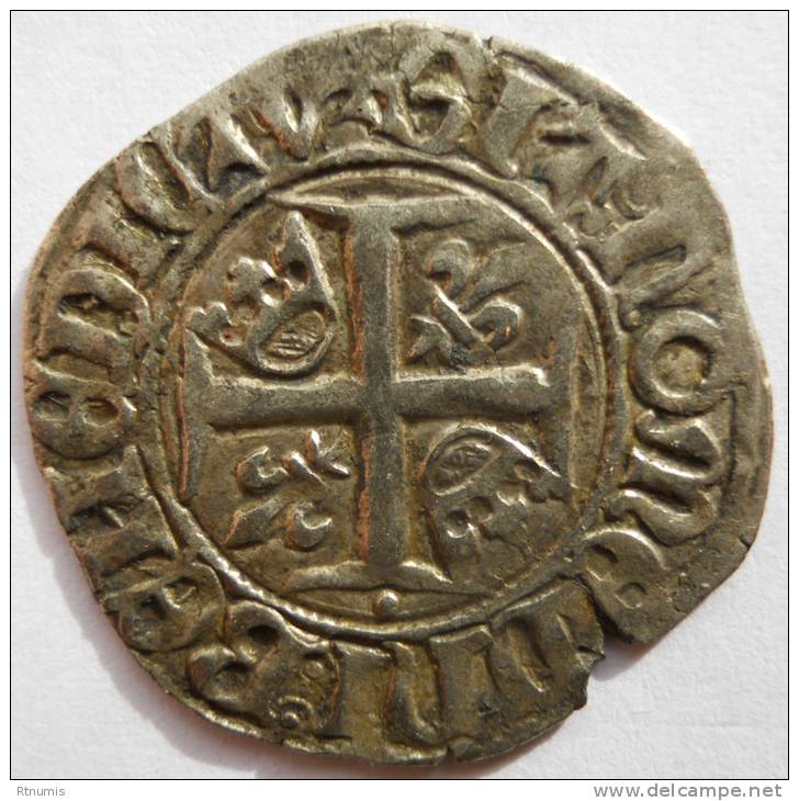 Charles VI Guénar De La 5ème émission TRES RARE, étoile 15ème Au Revers ROUEN - 1380-1422 Charles VI The Beloved