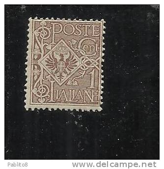 ITALIA REGNO ITALY KINGDOM 1901 V.E. III  1 CENT. MNH DISCRETA CENTRATURA - Mint/hinged