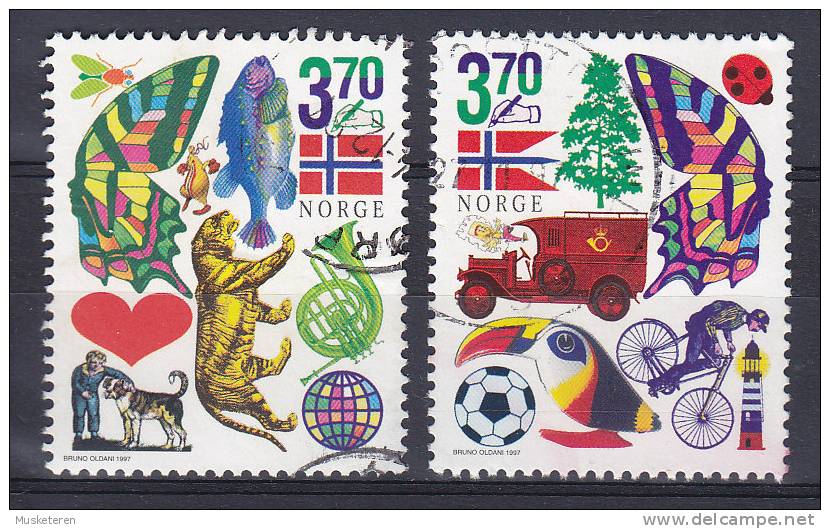 Norway 1997 Mi. 1263-64 Gründung Des Briefmarkenvereins Für Kinder Complete Set !! - Used Stamps