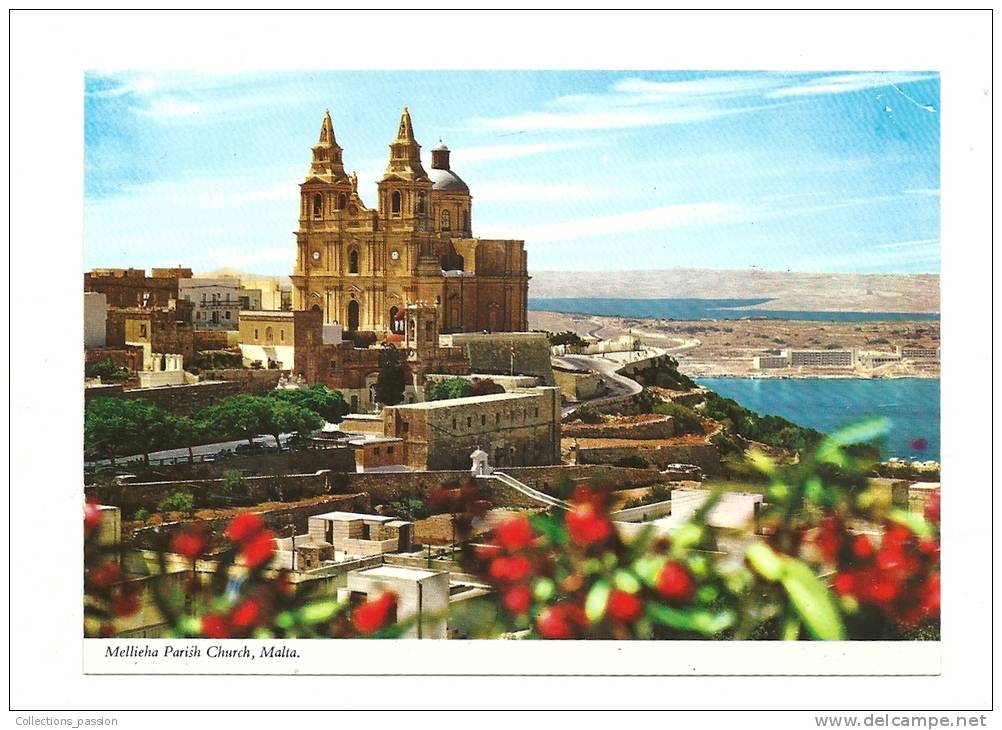 Cp, Malte, Mellieha, L'Eglise Paroissiale - Malta