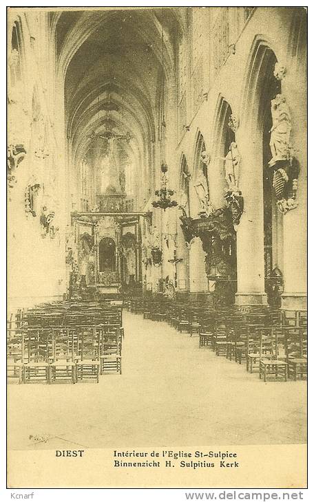 CP De DIEST " Intérieur De L'église St-Sulpice , Binnenzich H.Sulpitius Kerk " . - Diest