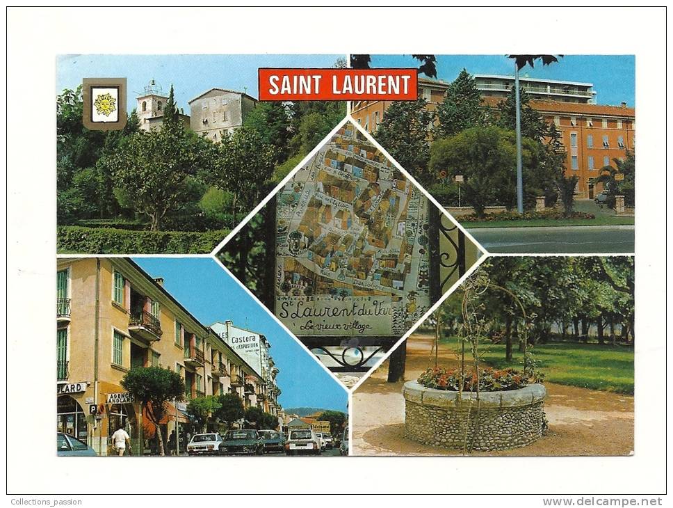 Cp, 83, Saint-Laurent-du-Var, Multi-Vues, Voyagée  1988 - Saint-Laurent-du-Var