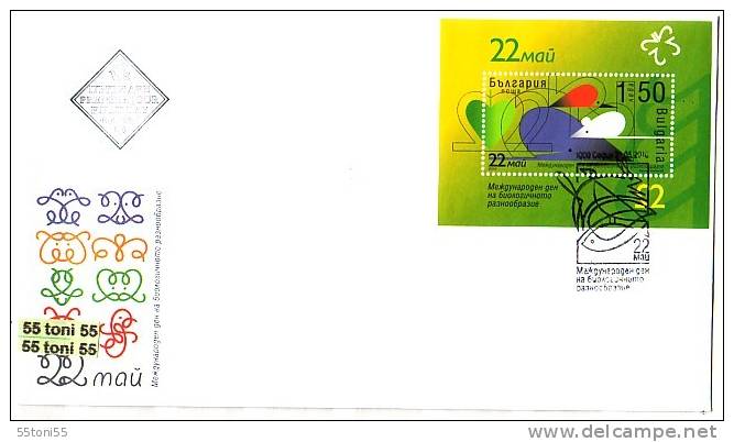BULGARIA / Bulgarie 2010 International Day Of Biological Diversity (Birds Kit, Mouse) S/S- FDC - FDC