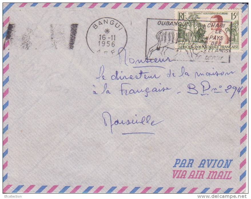 BANGUI - OUBANGUI - A.E.F - 1956 - Colonies - Lettre - Flamme - Marcophilie - Autres & Non Classés