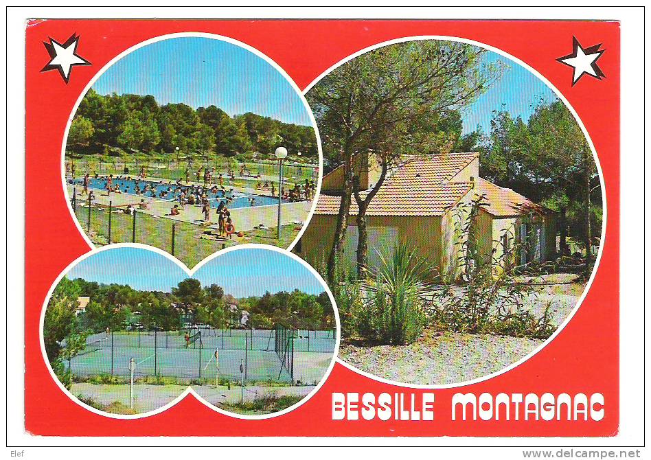 BESSILLE MONTAGNAC, Hérault : Le Parc Des Loisirs (TENNIS, PISCINE); Village Vacances Famille ,1982; TB - Montagnac