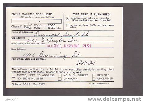 Postal Card - Postage Due 10 Cents - PS Form 3547 - Postal History