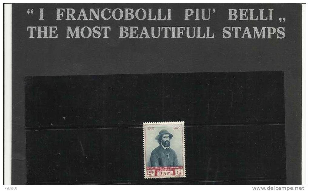 SAN MARINO 1949 GARIBALDI L.15 MNH - Unused Stamps