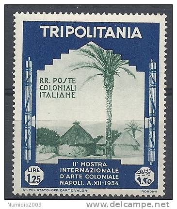 1934 TRIPOLITANIA MOSTRA D'ARTE COLONIALE 1,25 LIRE MNH ** - RR9400 - Tripolitania