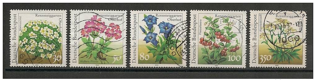 Lot Germany 1991 Complete Set Flowers,bloemen Used/gebruikt - Collections (en Albums)