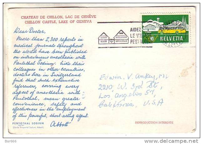 GOOD SWITZERLAND Postcard To USA 1956 - Good Stamped: Bus - Storia Postale