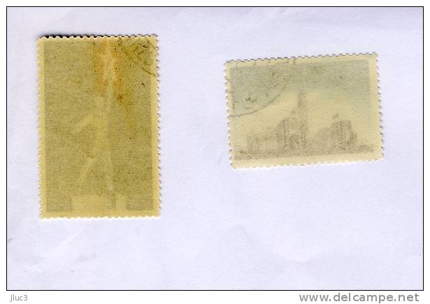 O709-10 - URSS 1939-40 - LES 2 Magnifiques TIMBRES  N° 709 + 710 (YT)  Ayant Voyagé - Exposition Internationale New York - Autres & Non Classés