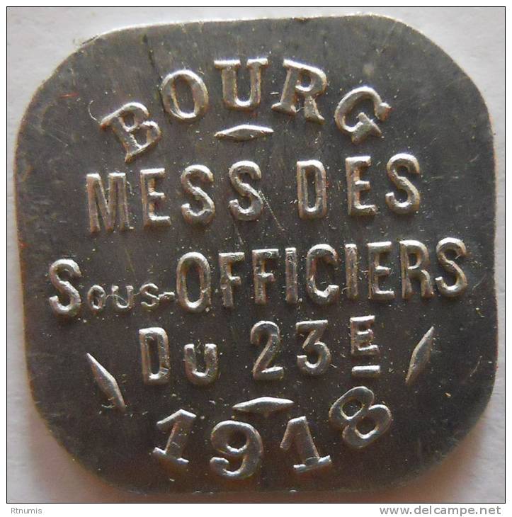 MILITAIRE MILITARIA Bourg 01 23ème RI 20 Centimes Elie Mil 15.2 - Monétaires / De Nécessité