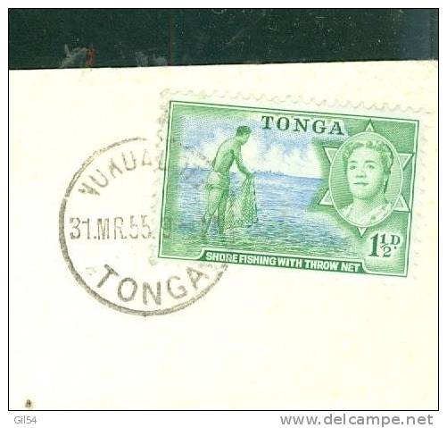 Carte Du Tonga Affranchie Pour La France En 1955 ( 3 Scans ) Phi10901 - Tonga (...-1970)
