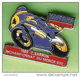PINS MOTO YAMAHA 1989 C. SARRON 3EME CHAMPIONNAT DU MONDE 500 - Motos