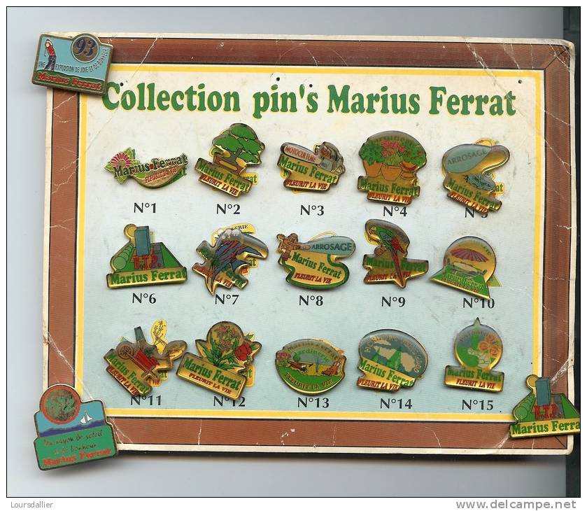 PINS COLLECTION COMPLETE PINS MARIUS  FERRAT  ESPACES VERTS - Altri & Non Classificati