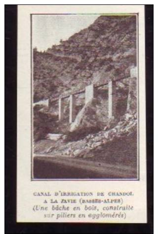 J.183  /  1928   -  ALPES DE HAUTE PROVENCE 04  --  CANAL D IRRIGATION DE CHANDOL A LA JAVIE - Zonder Classificatie