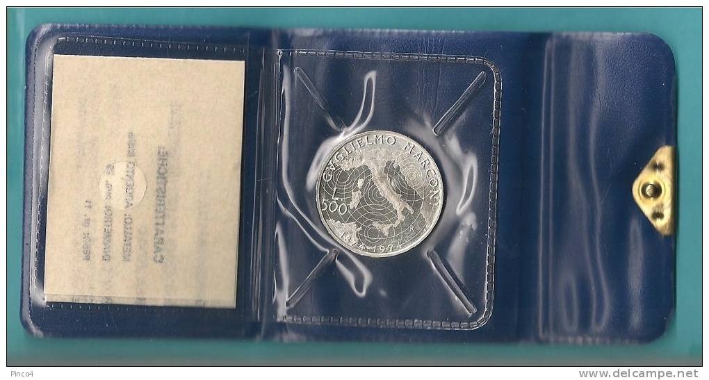 REPUBBLICA ITALIANA 500 LIRE GUGLIELMO MARCONI 1974 CONFEZIONE ORIGINALE ZECCA - 500 Lire