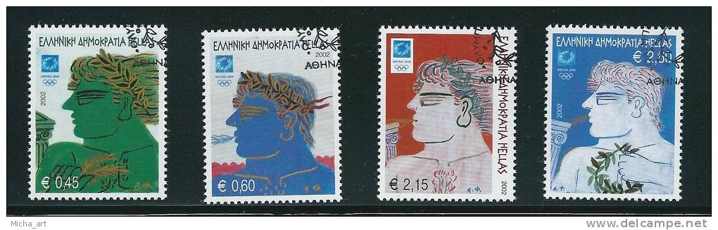 (B55) Greece 2002 Athens 2004 The Winners Set Used FULL Gum FD Cancel See Description - Gebraucht