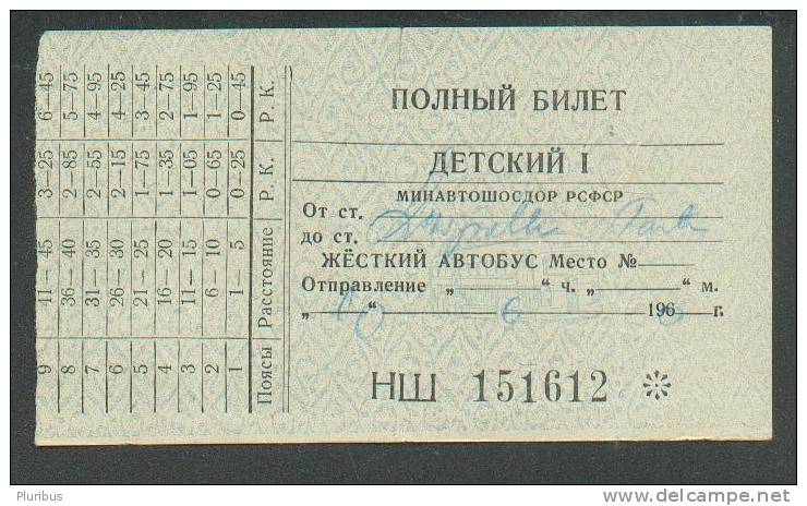 USSR RUSSIA BUS TICKER 1960 - Tickets - Vouchers