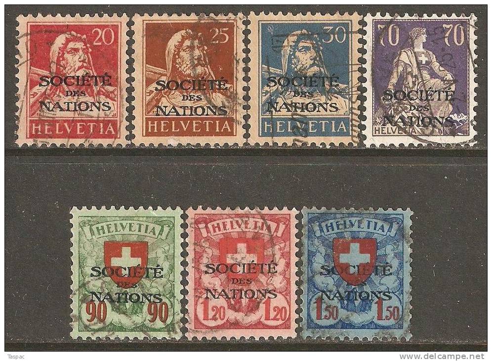 Switzerland 1924-28 SDN Mi# 17-19, 21-24 X Used - Ordinary Gum - Service