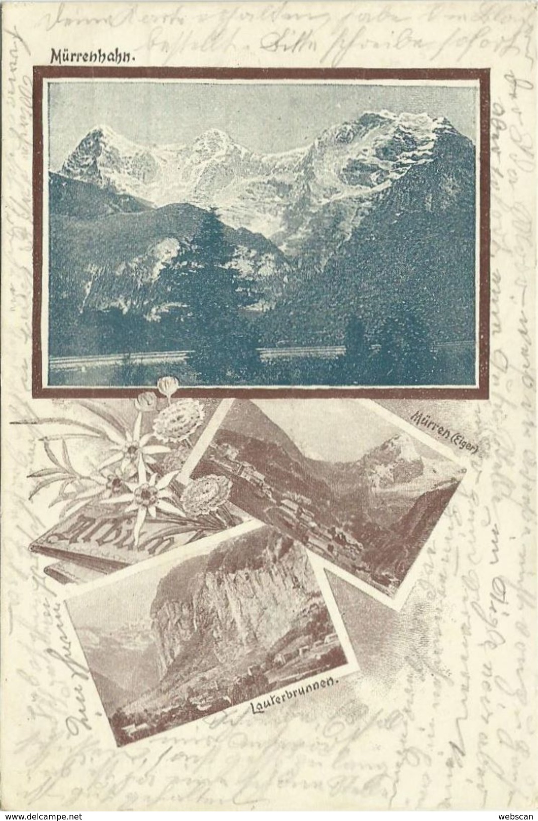 AK Mürren Bahn Lauterbrunnen Werbung Biscuits Morges 1904 #01 - Lauterbrunnen