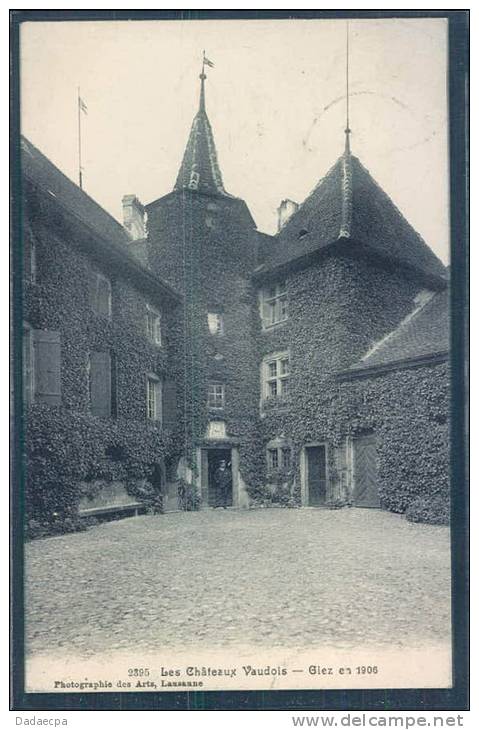 Les Châteaux Vaudois, Giez En 1906, Animée, - Giez