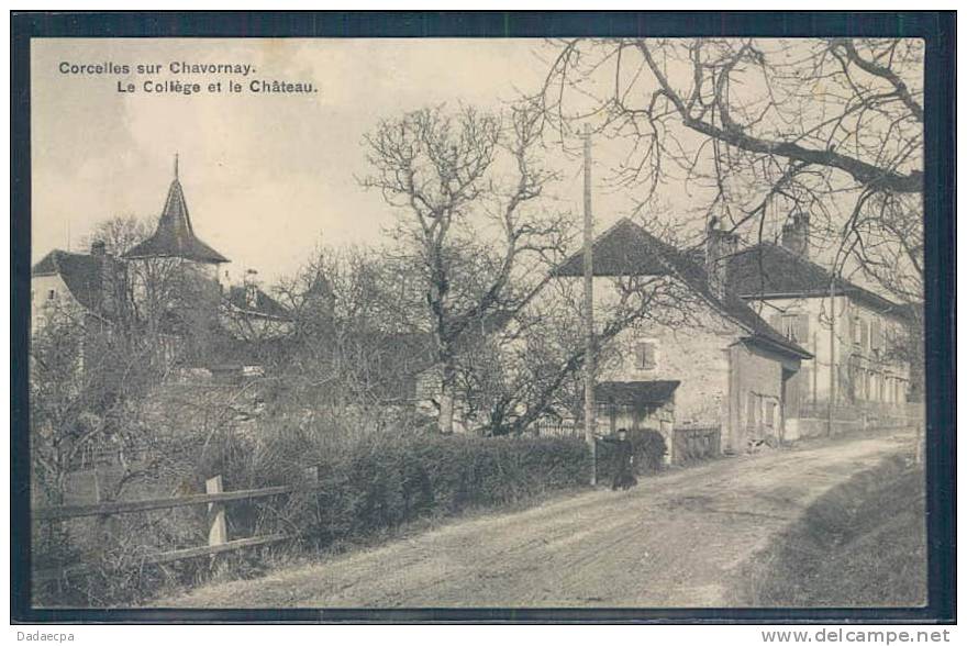 Corcelles Sur Chavornay, Le Collège Et Le Château, Animée, - Chavornay